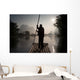Man On Raft In Mountain Area Wall Mural