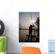 Man On Raft In Mountain Area Wall Mural
