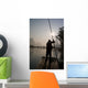 Man On Raft In Mountain Area Wall Mural