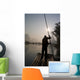Man On Raft In Mountain Area Wall Mural