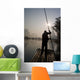 Man On Raft In Mountain Area Wall Mural