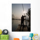 Man On Raft In Mountain Area Wall Mural