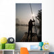 Man On Raft In Mountain Area Wall Mural