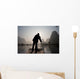 Man On Raft In Mountain Area Wall Mural