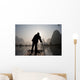 Man On Raft In Mountain Area Wall Mural