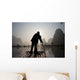 Man On Raft In Mountain Area Wall Mural