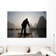 Man On Raft In Mountain Area Wall Mural