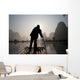 Man On Raft In Mountain Area Wall Mural