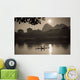 Men On A Raft Fishing Wall Mural