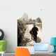 Man Walking Down Road With Water Buffalo Wall Mural