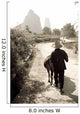 Man Walking Down Road With Water Buffalo Wall Mural