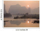 Sun In The Haze Above The Mountains, Yangshou, Guangxi, China Wall Mural