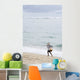 Person Walking On Beach With Fishing Net Wall Mural
