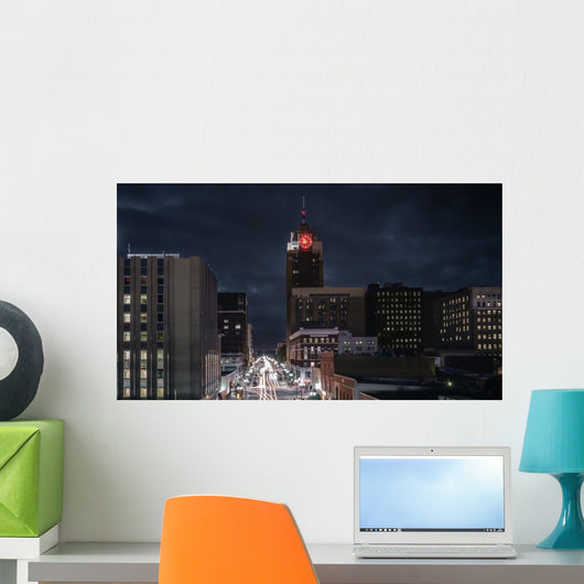 Lansing Michigan Cityscape Night Wall Decal