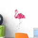 Tropical Pink Rose Flamingo Wall Decal