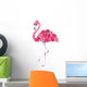 Tropical Pink Rose Flamingo Wall Decal
