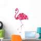 Tropical Pink Rose Flamingo Wall Decal