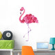 Tropical Pink Rose Flamingo Wall Decal