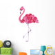 Tropical Pink Rose Flamingo Wall Decal
