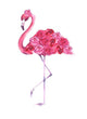 Tropical Pink Rose Flamingo Wall Decal