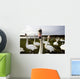 Large Flock Of Swan On Land Wall Mural