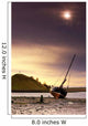 Boat On Beach At Low Tide Wall Mural