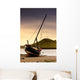 Boat On Beach At Low Tide Wall Mural