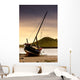 Boat On Beach At Low Tide Wall Mural