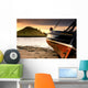 Boat On Beach At Low Tide Wall Mural