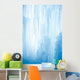 A frozen waterfall with ice in a blue and white color in winter Wall Mural