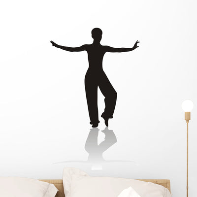 Silhouette Girl Wall Decal shown on a wall