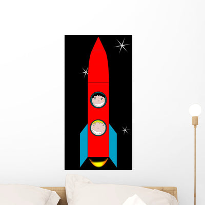 Happy Kids Space Wall Mural shown on a wall
