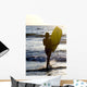 Woman On Beach Carrying Bodyboard Wall Mural
