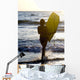 Woman On Beach Carrying Bodyboard Wall Mural