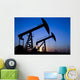 Silhouette of oil pump jacks Wall Mural