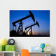 Silhouette of oil pump jacks Wall Mural
