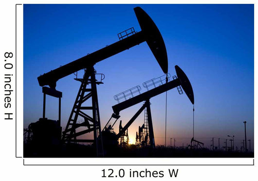 Silhouette of oil pump jacks Wall Mural