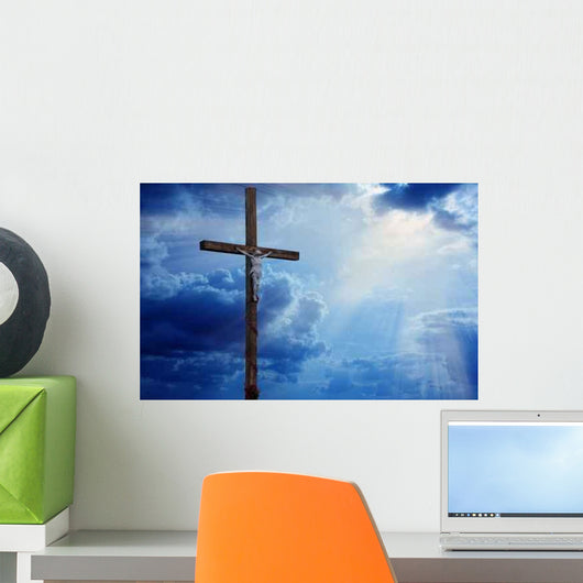 Wooden Cross Sky Wall Decal