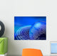 Digital blue data orbits Wall Mural