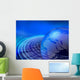 Digital blue data orbits Wall Mural