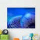 Digital blue data orbits Wall Mural
