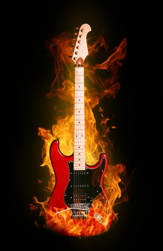 Fire Electric Guitar – Wallmonkeys