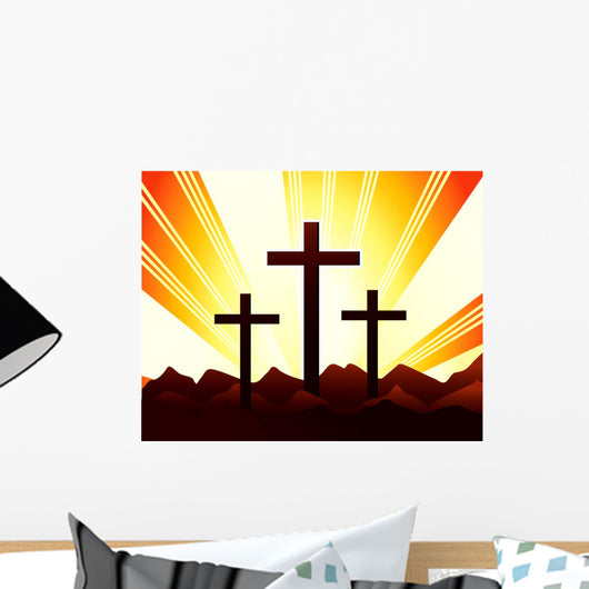 Crosses Hill with Radiant Wall Mural
