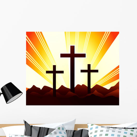 Crosses Hill with Radiant Wall Mural