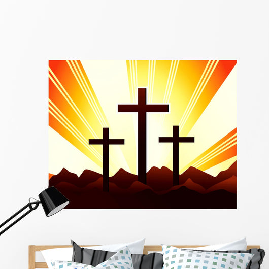 Crosses Hill with Radiant Wall Mural