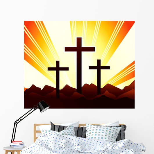 Crosses Hill with Radiant Wall Mural