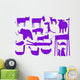 Animal Purple Silhouettes Isolated on White Background Wall Decal