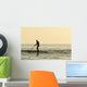 Surfer Steering Into Shore At Dusk Wall Mural