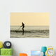 Surfer Steering Into Shore At Dusk Wall Mural