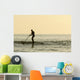 Surfer Steering Into Shore At Dusk Wall Mural